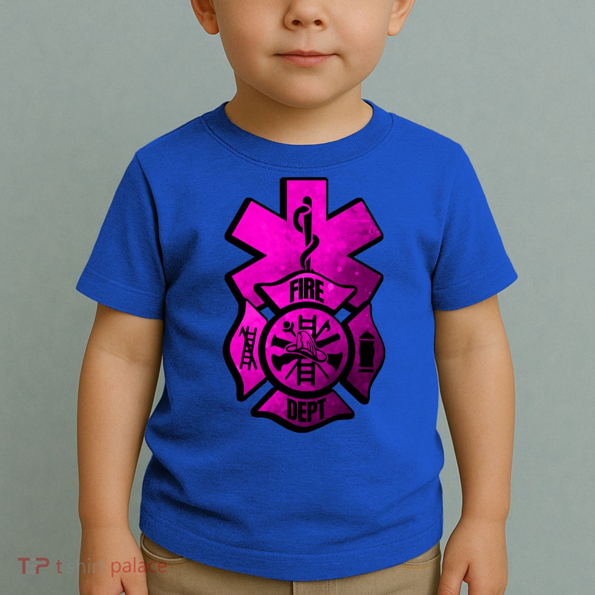Emt Ems Fire Rescue Pink Usa Firefighter American Paramedic Gift Toddler T-Shirt