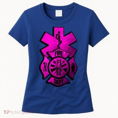 Emt Ems Fire Rescue Pink Usa Firefighter American Paramedic Gift Women's T-Shirt