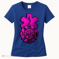 Emt Ems Fire Rescue Pink Usa Firefighter American Paramedic Gift Women's T-Shirt thumb 0