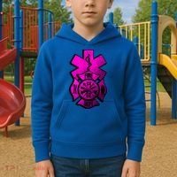 Emt Ems Fire Rescue Pink Usa Firefighter American Paramedic Gift Kids Hoodie thumb 2
