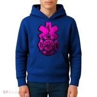 Emt Ems Fire Rescue Pink Usa Firefighter American Paramedic Gift Kids Hoodie thumb 4