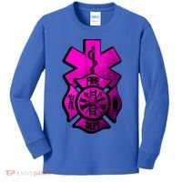 Emt Ems Fire Rescue Pink Usa Firefighter American Paramedic Gift Kids Long Sleeve Shirt thumb 0