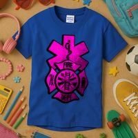 Emt Ems Fire Rescue Pink Usa Firefighter American Paramedic Gift Kids T-Shirt thumb 3