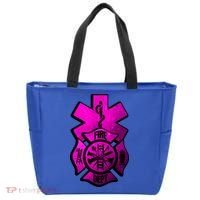 Emt Ems Fire Rescue Pink Usa Firefighter American Paramedic Gift Tote Bag thumb 0