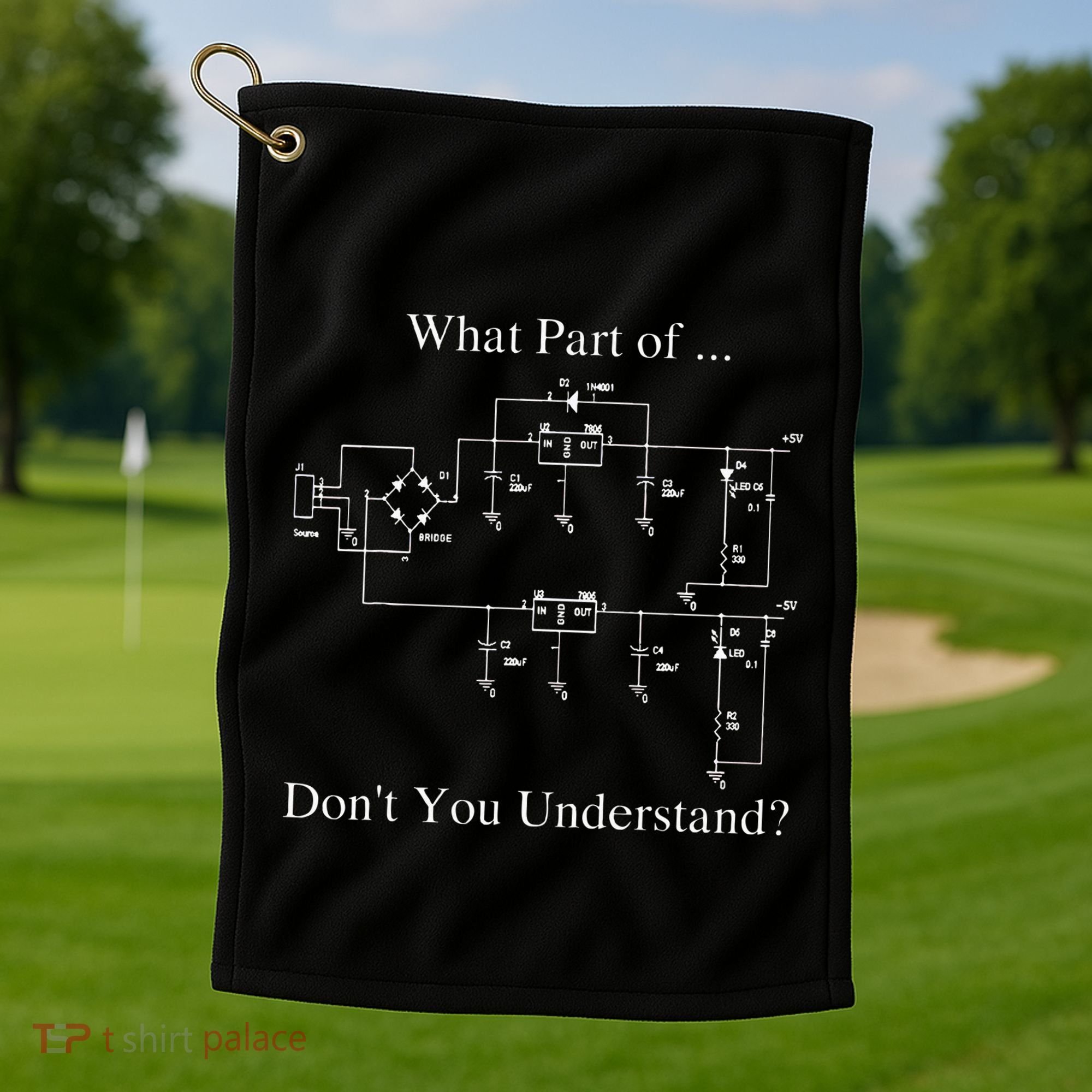 Electrical Engineer Gift Funny Technology Sarcasm Golf Towel