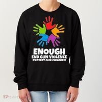 Enough End Gun Violence Protect Our Children Handprint Women's Sweatshirt thumb 0