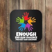Enough End Gun Violence Protect Our Children Handprint Coaster thumb 0
