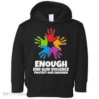 Enough End Gun Violence Protect Our Children Handprint Toddler Hoodie thumb 0