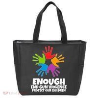 Enough End Gun Violence Protect Our Children Handprint Tote Bag thumb 0