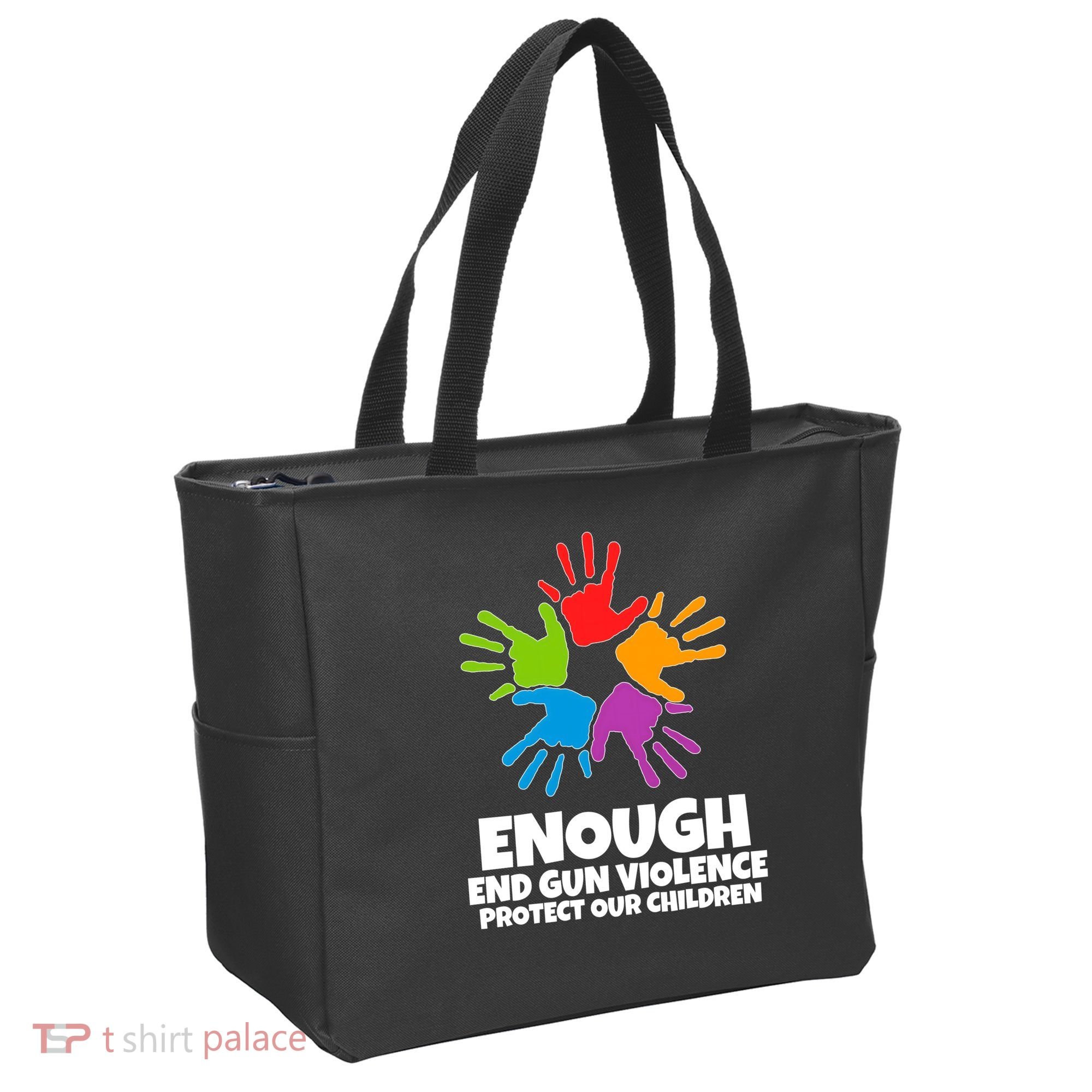 Enough End Gun Violence Protect Our Children Handprint Tote Bag