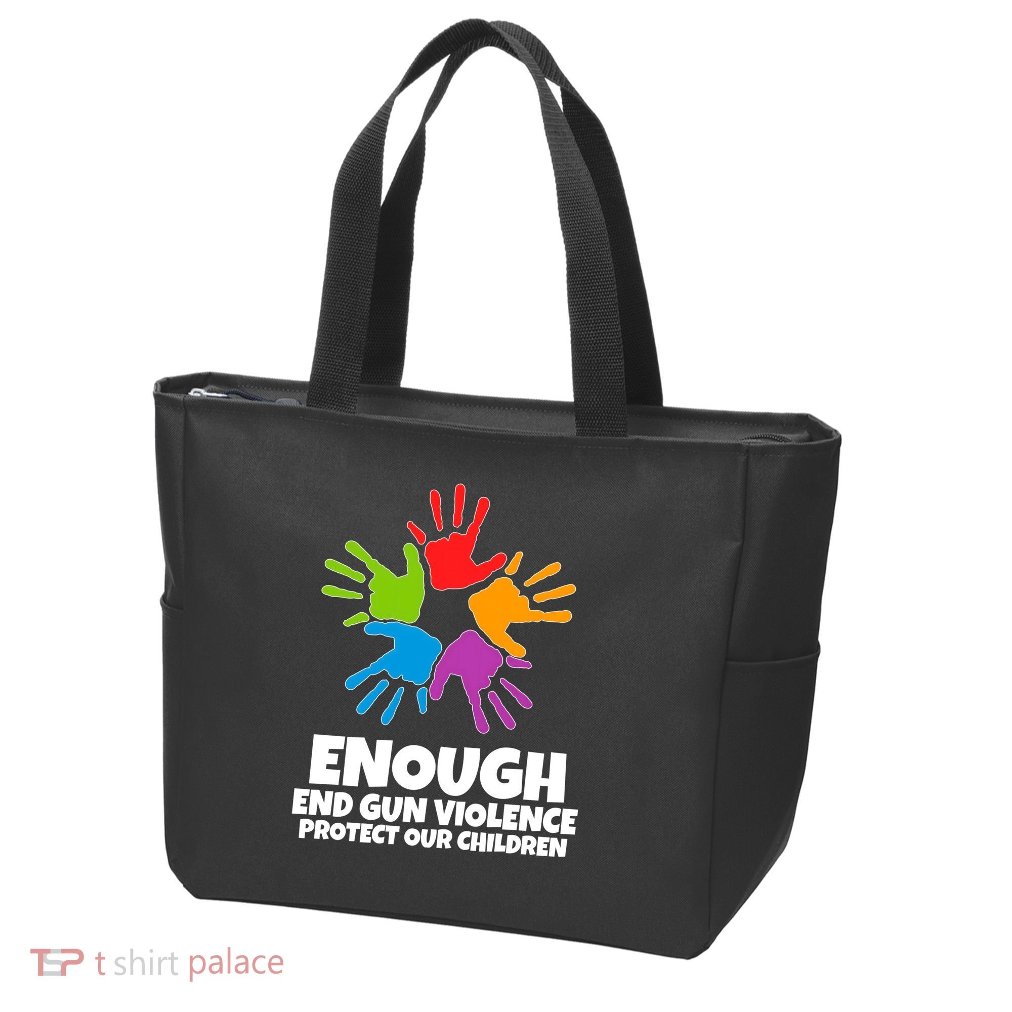 Enough End Gun Violence Protect Our Children Handprint Tote Bag
