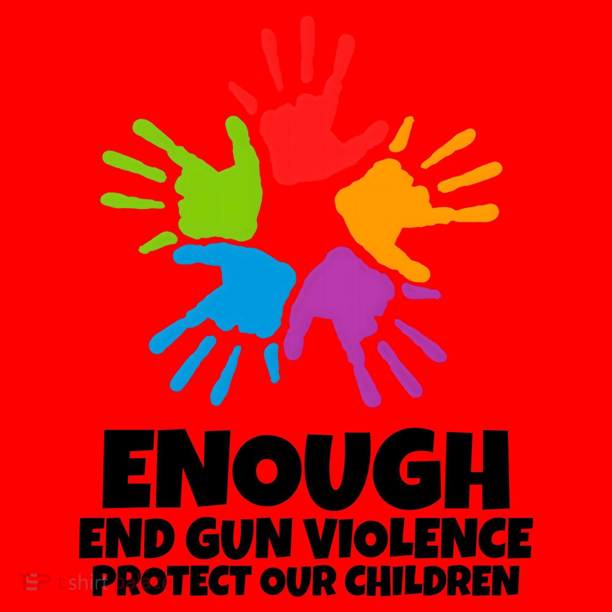 Enough End Gun Violence Protect Our Children Handprint Santa Hat