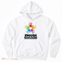 Enough End Gun Violence Protect Our Children Handprint Hoodie thumb 0