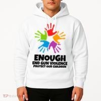 Enough End Gun Violence Protect Our Children Handprint Hoodie thumb 2