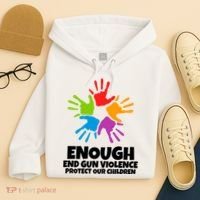 Enough End Gun Violence Protect Our Children Handprint Hoodie thumb 4
