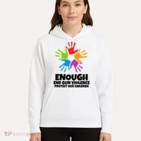 Enough End Gun Violence Protect Our Children Handprint Hoodie thumb 5