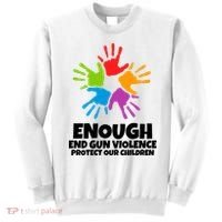 Enough End Gun Violence Protect Our Children Handprint Sweatshirt thumb 0