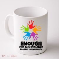 Enough End Gun Violence Protect Our Children Handprint Coffee Mug thumb 0