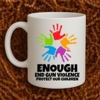 Enough End Gun Violence Protect Our Children Handprint Coffee Mug thumb 2
