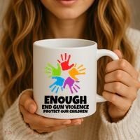 Enough End Gun Violence Protect Our Children Handprint Coffee Mug thumb 3