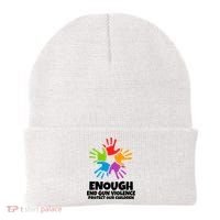 Enough End Gun Violence Protect Our Children Handprint Beanie thumb 0