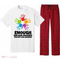 Enough End Gun Violence Protect Our Children Handprint Pajama Set thumb 0