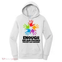 Enough End Gun Violence Protect Our Children Handprint Women's Hoodie thumb 0