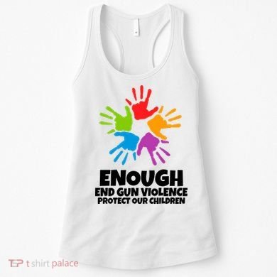 Enough End Gun Violence Protect Our Children Handprint Women's Tank Top
