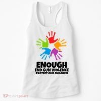 Enough End Gun Violence Protect Our Children Handprint Women's Tank Top thumb 0