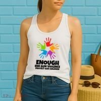 Enough End Gun Violence Protect Our Children Handprint Women's Tank Top thumb 2