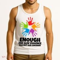 Enough End Gun Violence Protect Our Children Handprint Tank Top thumb 3
