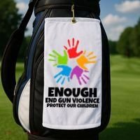 Enough End Gun Violence Protect Our Children Handprint Golf Towel thumb 2