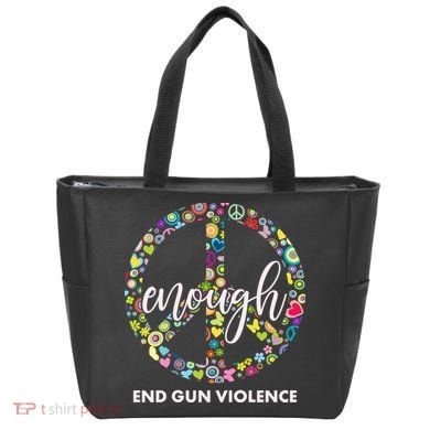 Enough End Gun Violence Peace Sign Tote Bag