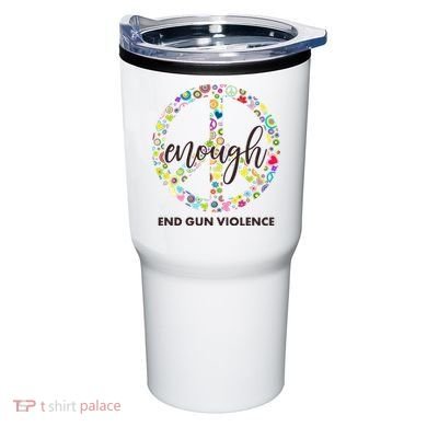 Enough End Gun Violence Peace Sign Tumbler