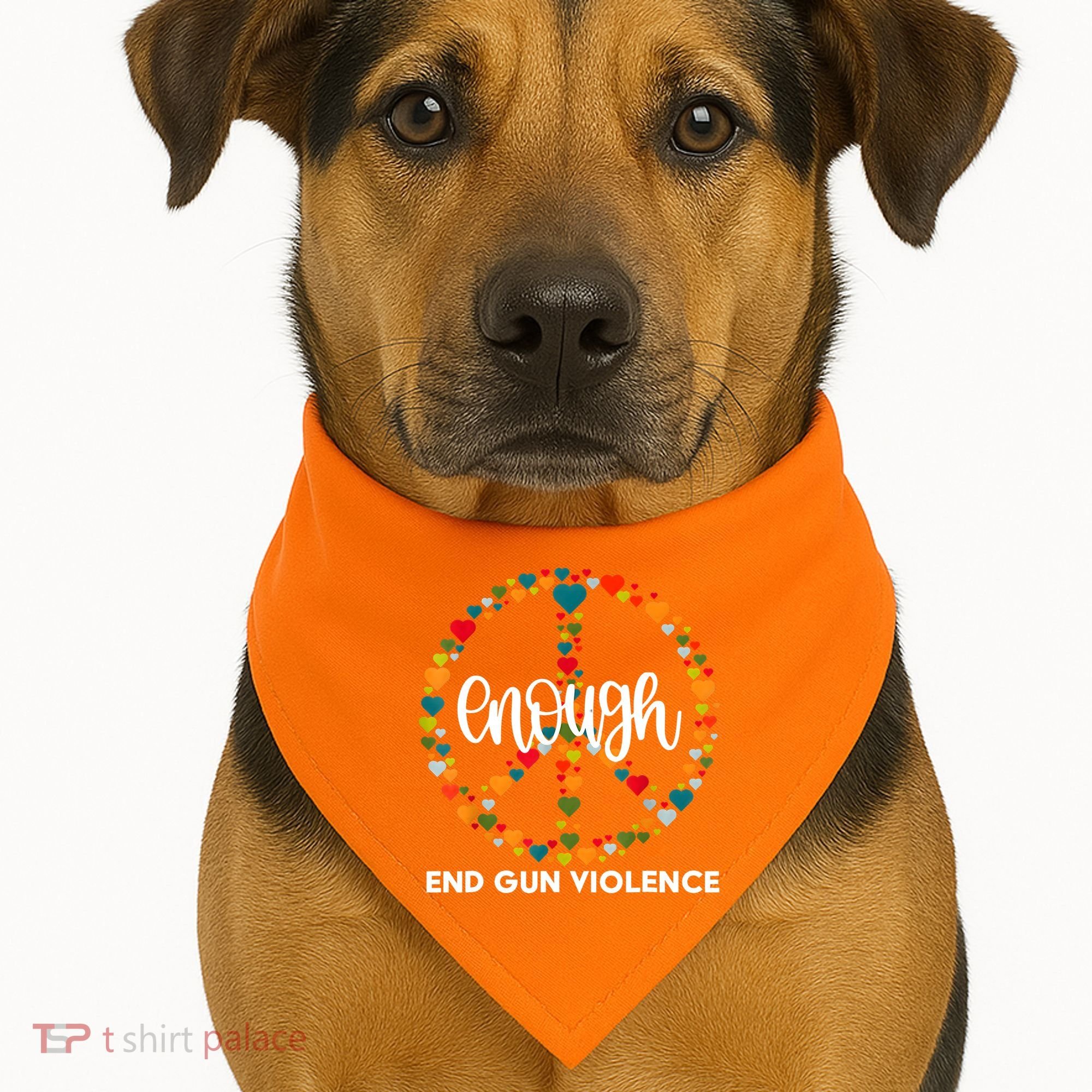 Enough End Gun Violence Awareness Day Wear Orange USA-Made Doggie Bandana