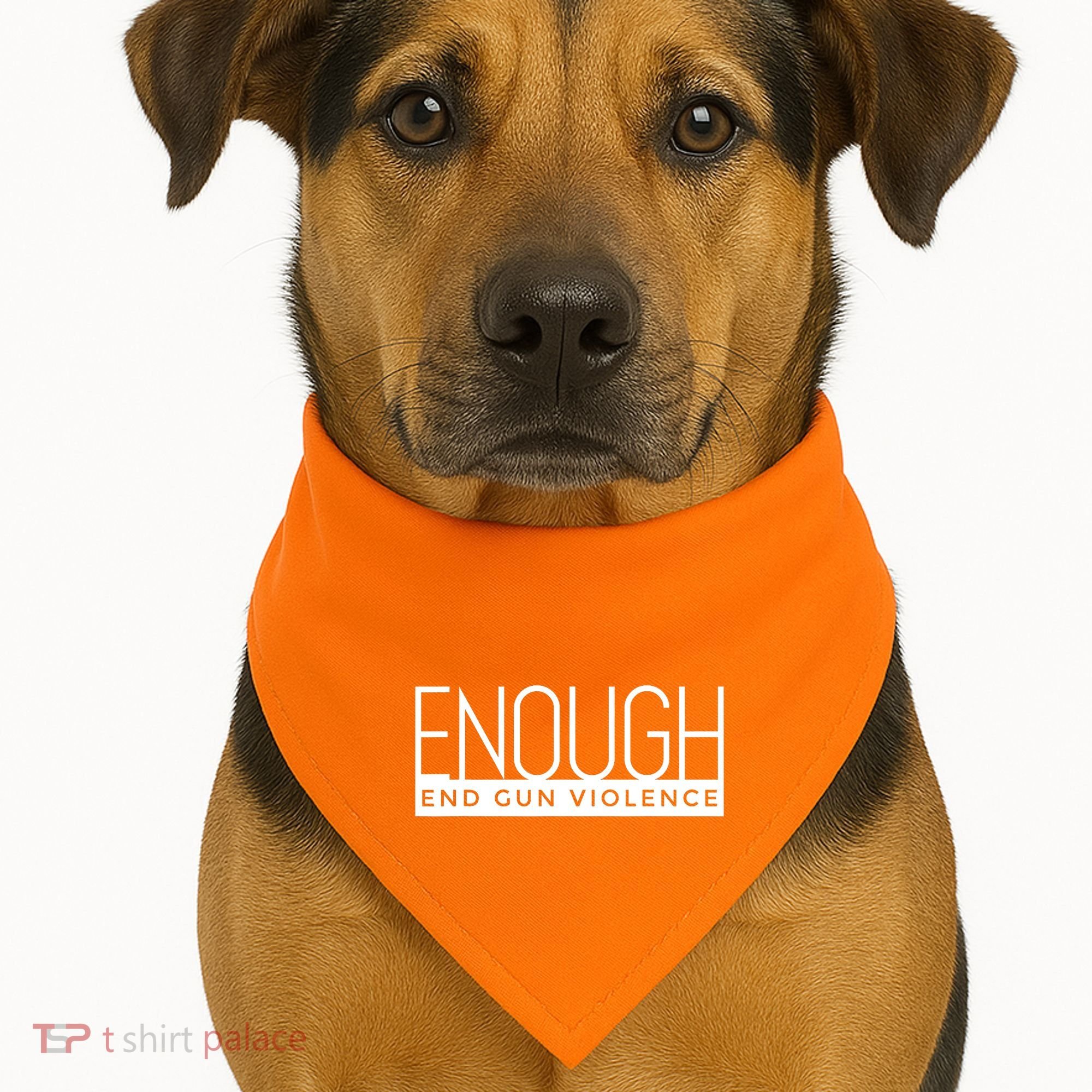 Enough End Gun Violence No Gun Awareness Day Wear Orange USA-Made Doggie Bandana