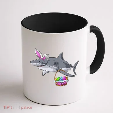 Easter Egg Hunt Shark Coffee Mug back