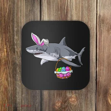 Easter Egg Hunt Shark Coaster