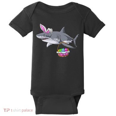 Easter Egg Hunt Shark Baby Bodysuit