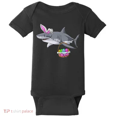 Easter Egg Hunt Shark Baby Bodysuit