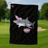 Easter Egg Hunt Shark Golf Towel thumb 1