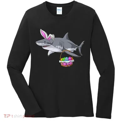 Easter Egg Hunt Shark Women's Long Sleeve Shirt