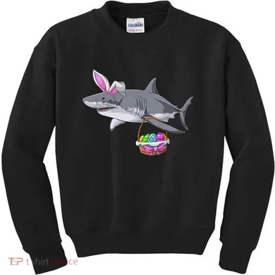 Easter Egg Hunt Shark Kids Sweatshirt
