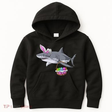 Easter Egg Hunt Shark Kids Hoodie