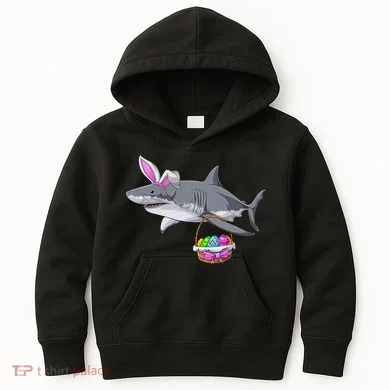 Easter Egg Hunt Shark Kids Hoodie