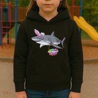 Easter Egg Hunt Shark Kids Hoodie thumb 3
