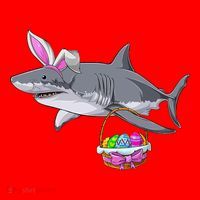 Easter Egg Hunt Shark Santa Hat thumb 1
