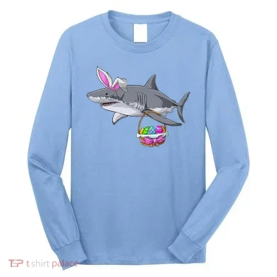 Easter Egg Hunt Shark Long Sleeve Shirt