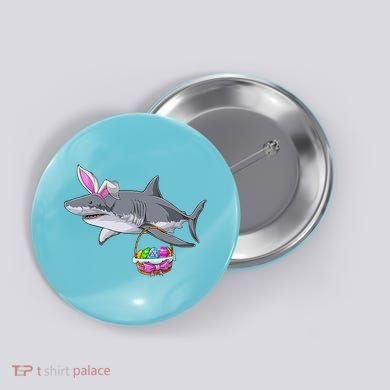 Easter Egg Hunt Shark Button