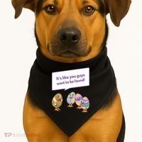 Easter Egg Hunt Funny Camo Eggs Want To Be Found USA-Made Doggie Bandana thumb 1